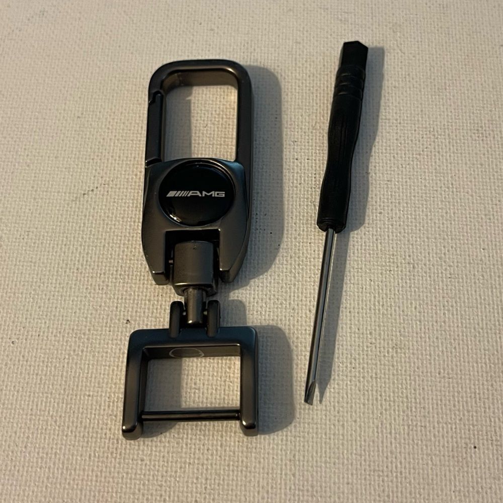 AMG Logo Key Fob Keychain in Metal NWT